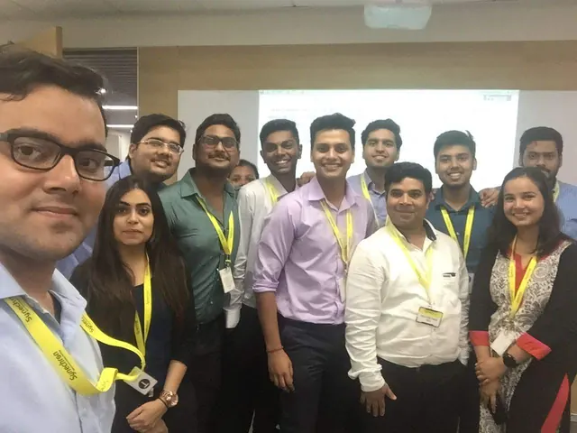 A corporate training cohort at the end of a session